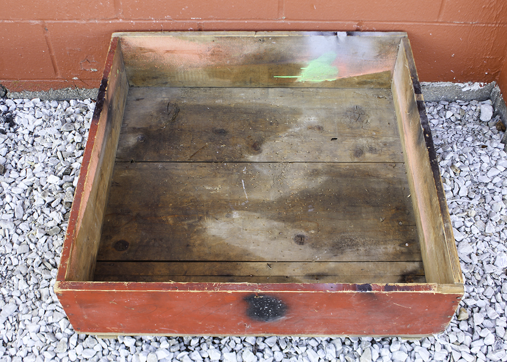 Vintage Children's Size Sandbox and Tools