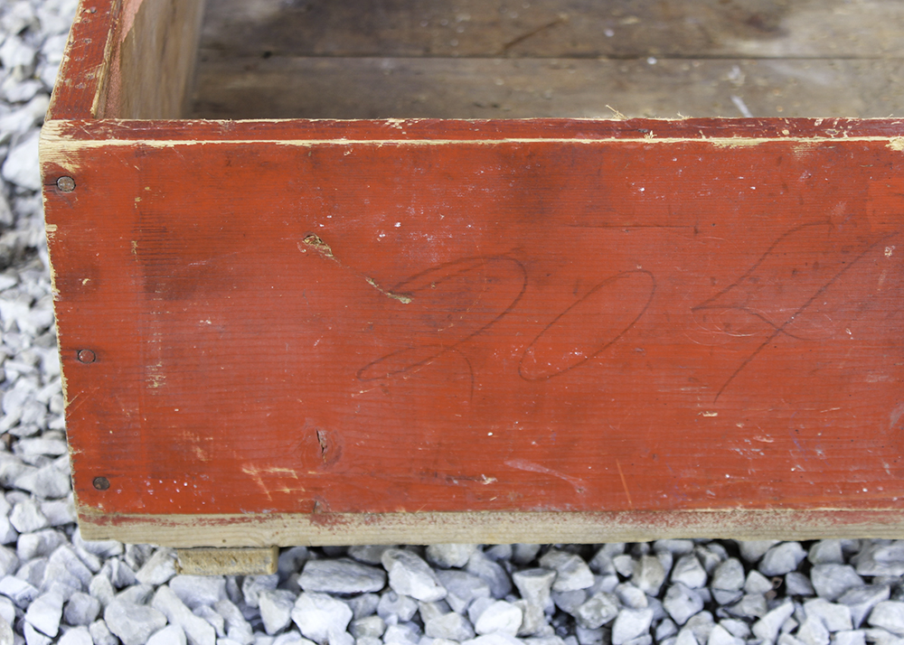 Vintage Children's Size Sandbox and Tools