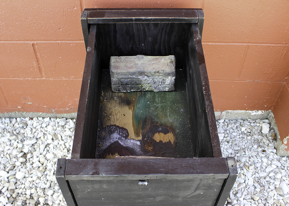 Wooden Box Planter Stand and Accessories