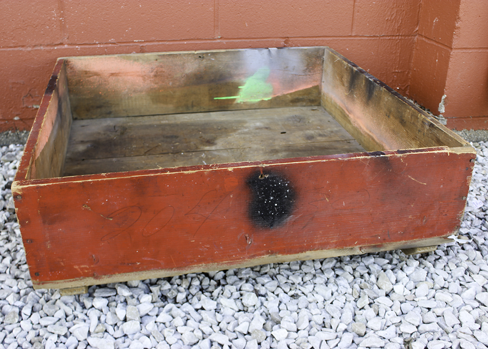 Vintage Children's Size Sandbox and Tools