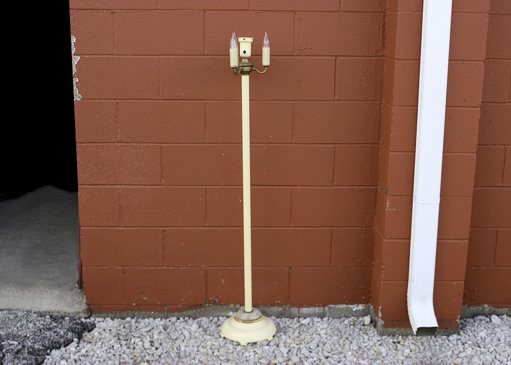 Vintage Cast Metal Floor Lamp