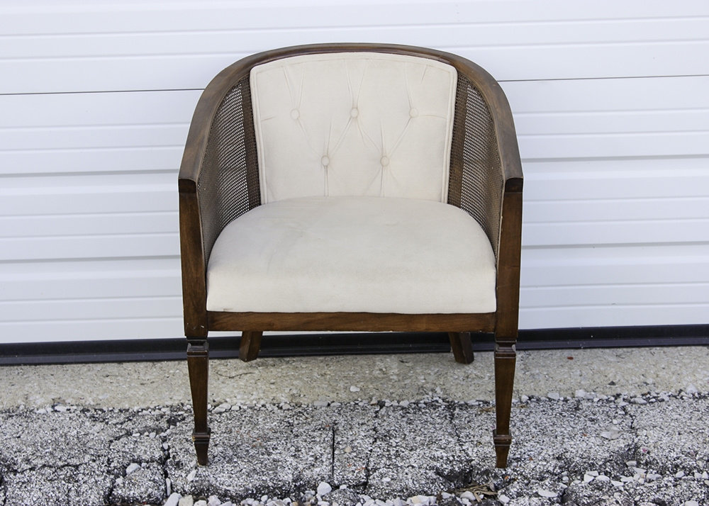 Pair of Vintage French Provincial Accent Chairs with Cane