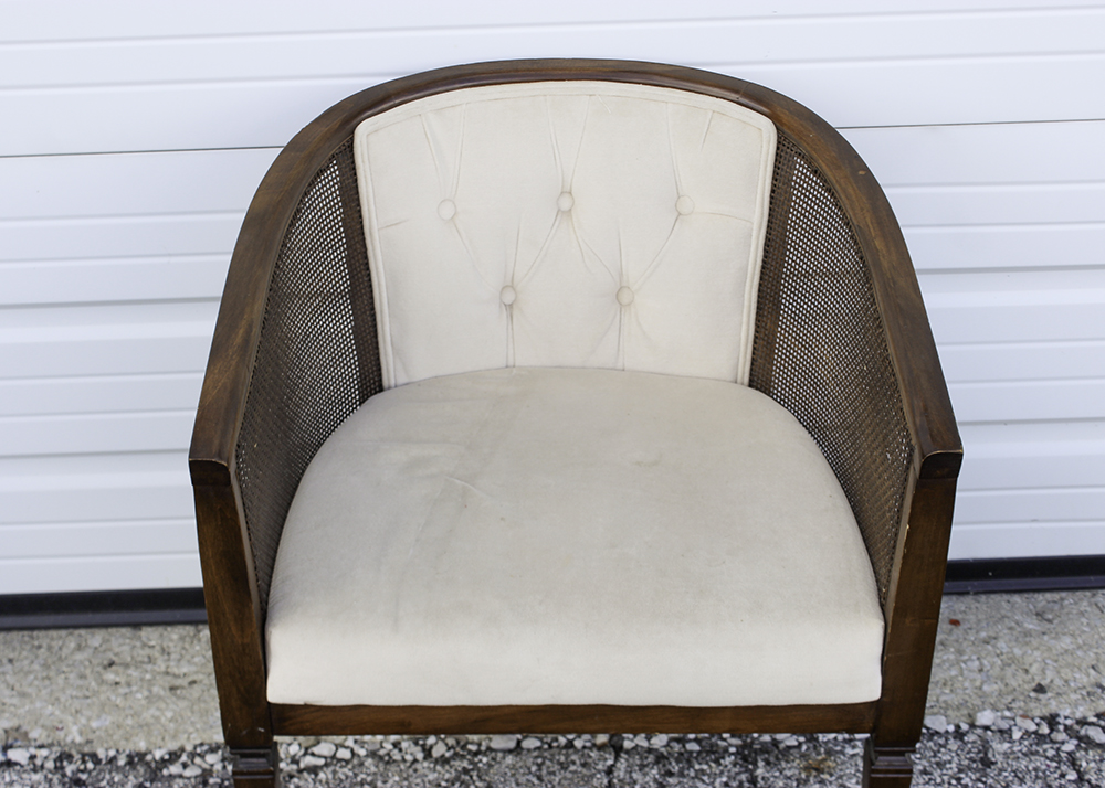 Pair of Vintage French Provincial Accent Chairs with Cane