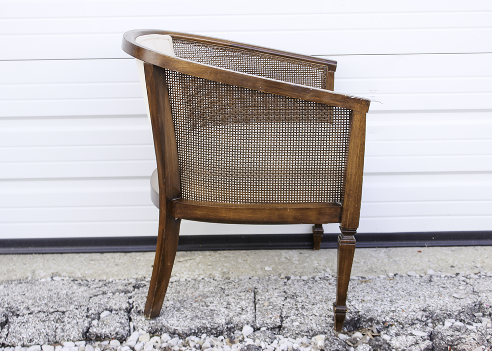 Pair of Vintage French Provincial Accent Chairs with Cane