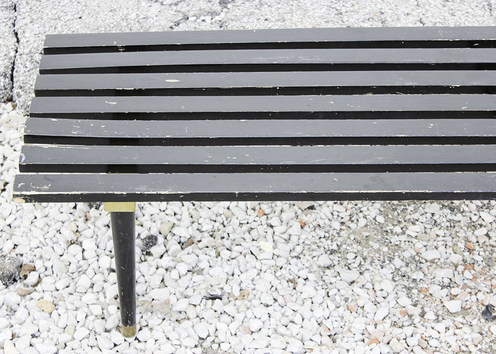 George Nelson Style Mid Century Modern Slat Bench