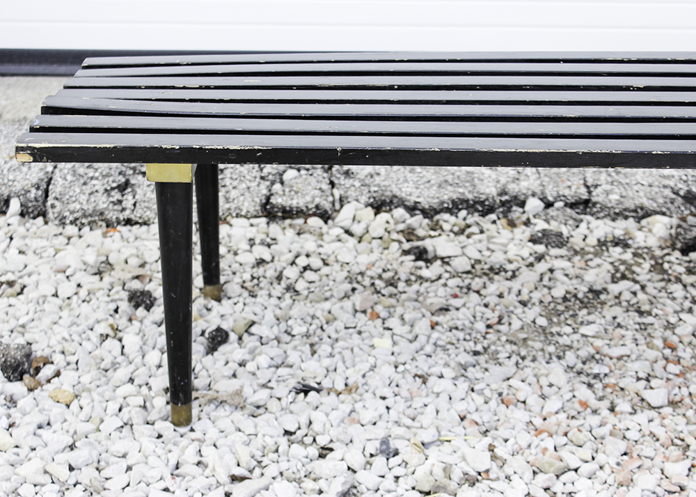 George Nelson Style Mid Century Modern Slat Bench