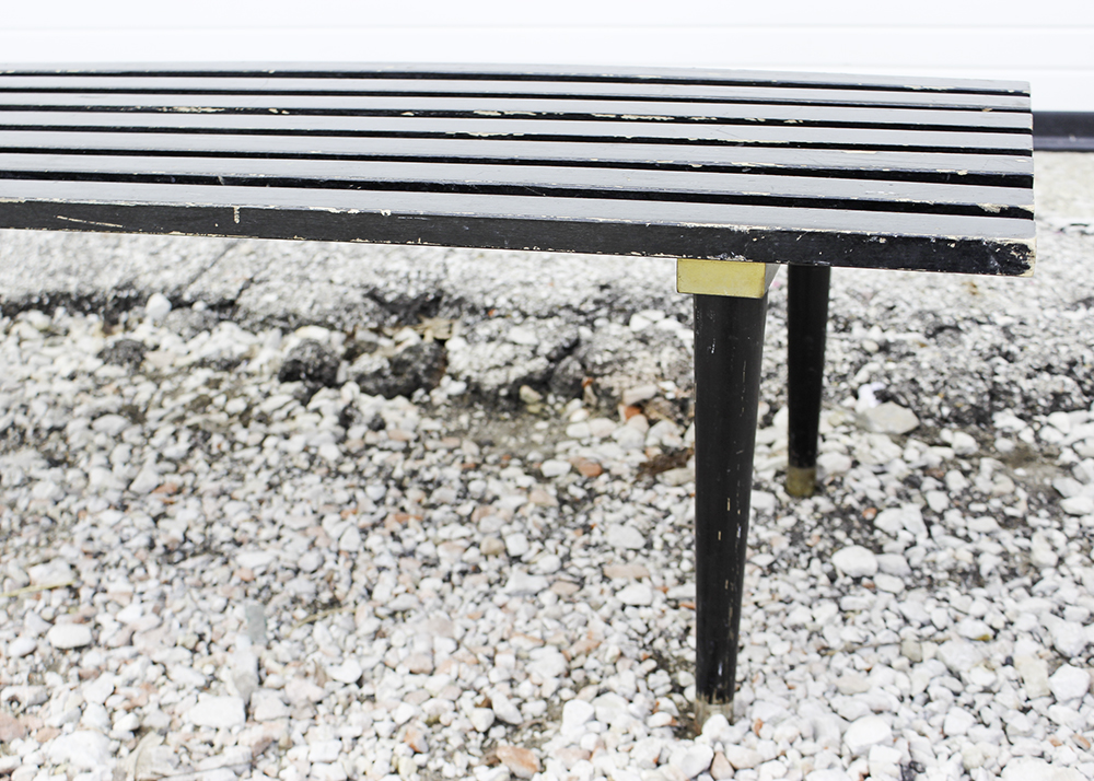 George Nelson Style Mid Century Modern Slat Bench