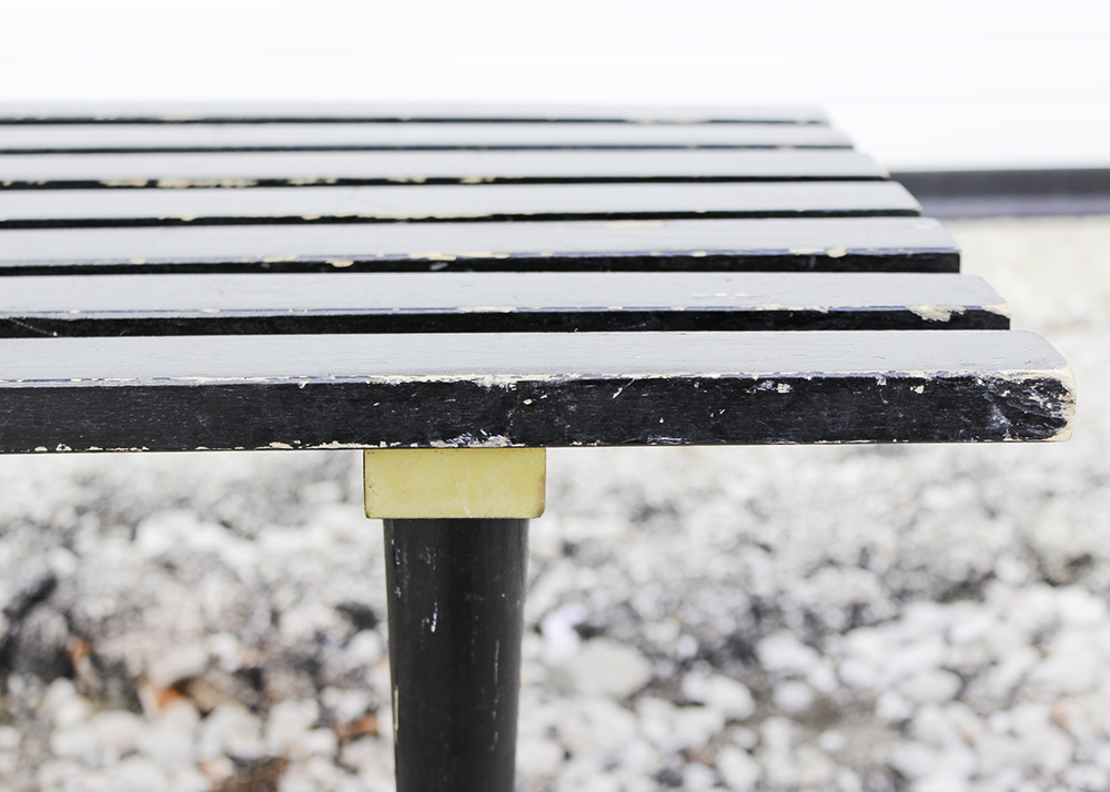 George Nelson Style Mid Century Modern Slat Bench