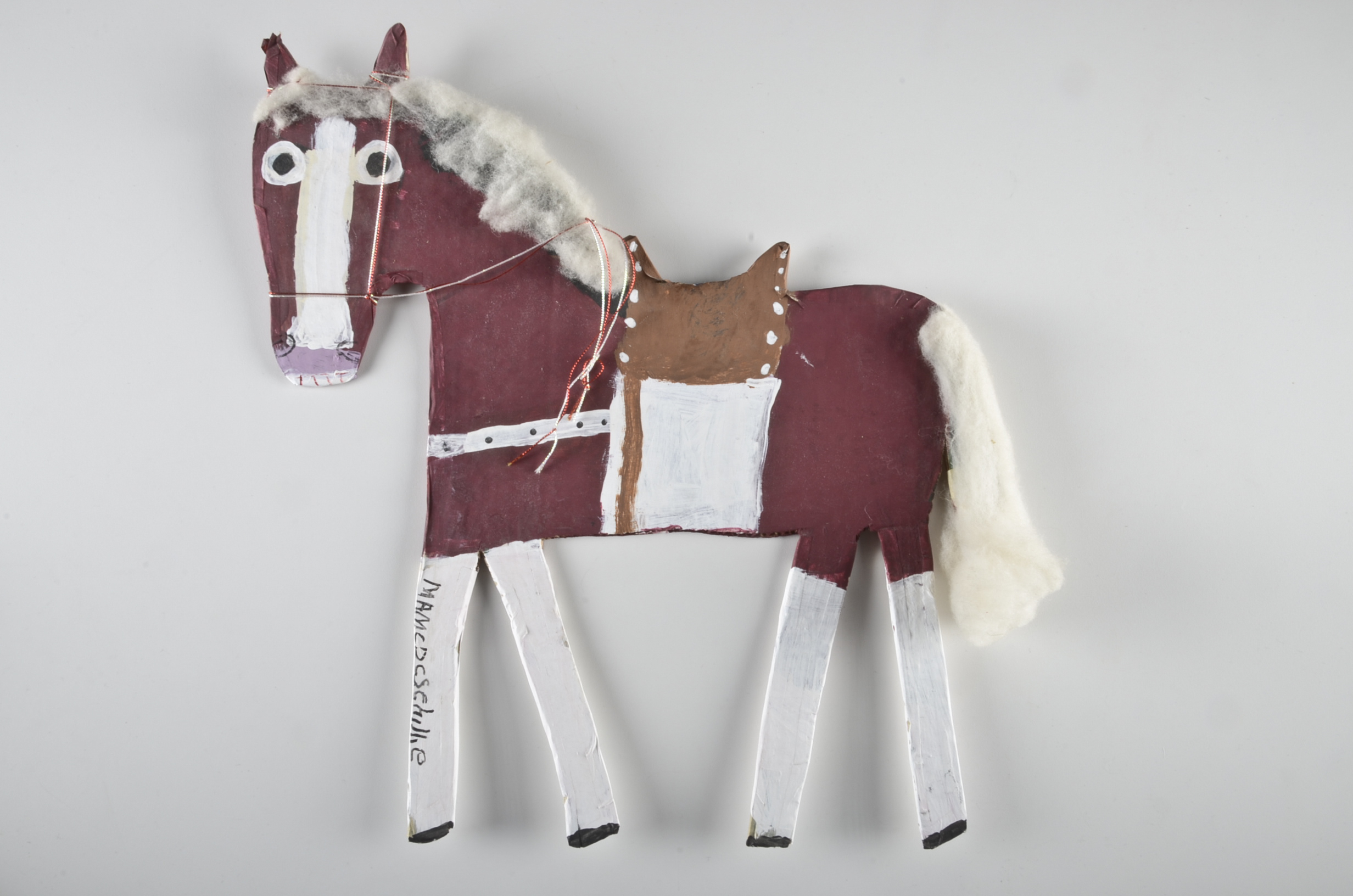 Mamie Deschillie Original Native American Folk Art "Horse with Rider"