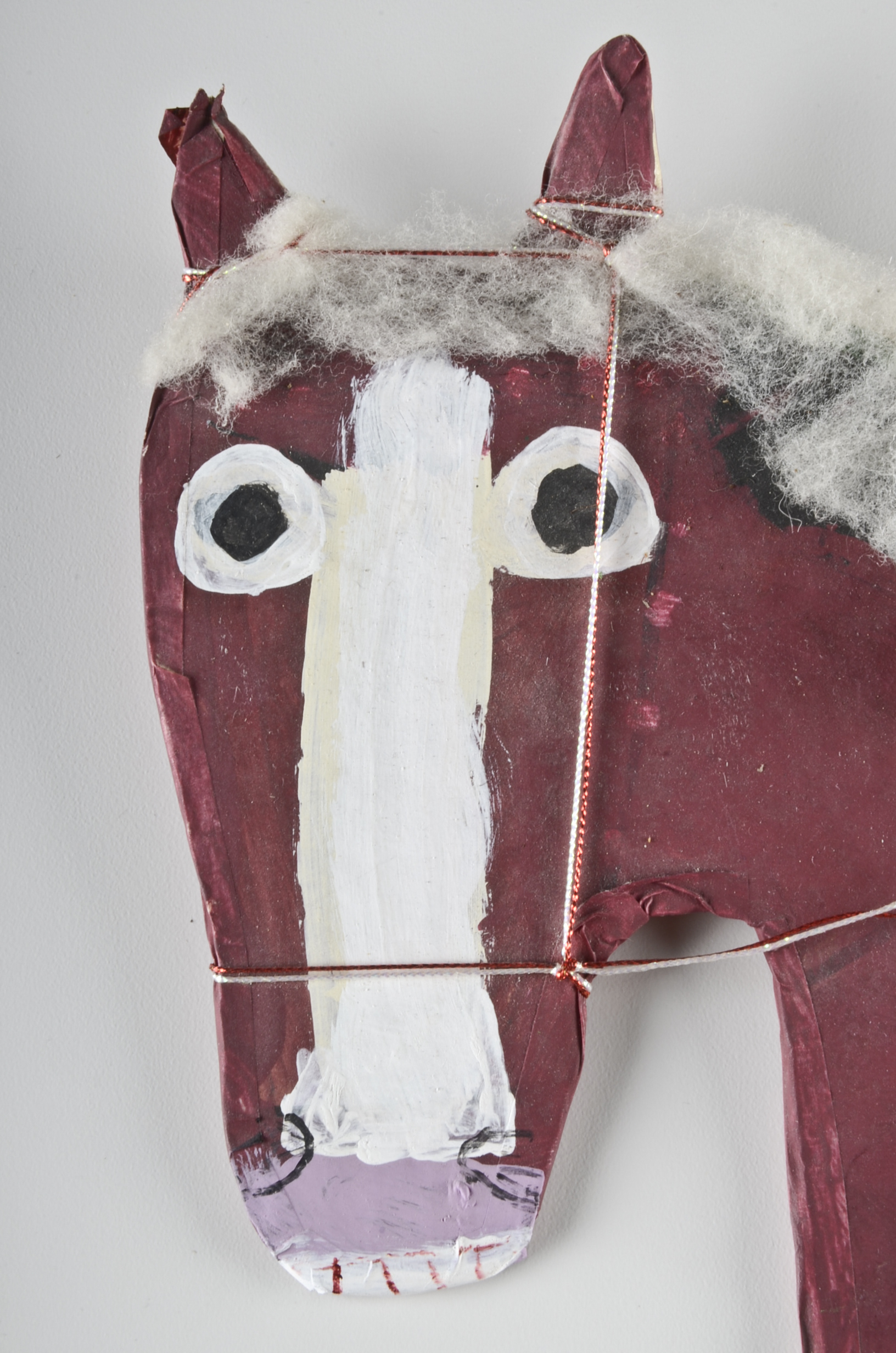 Mamie Deschillie Original Native American Folk Art "Horse with Rider"