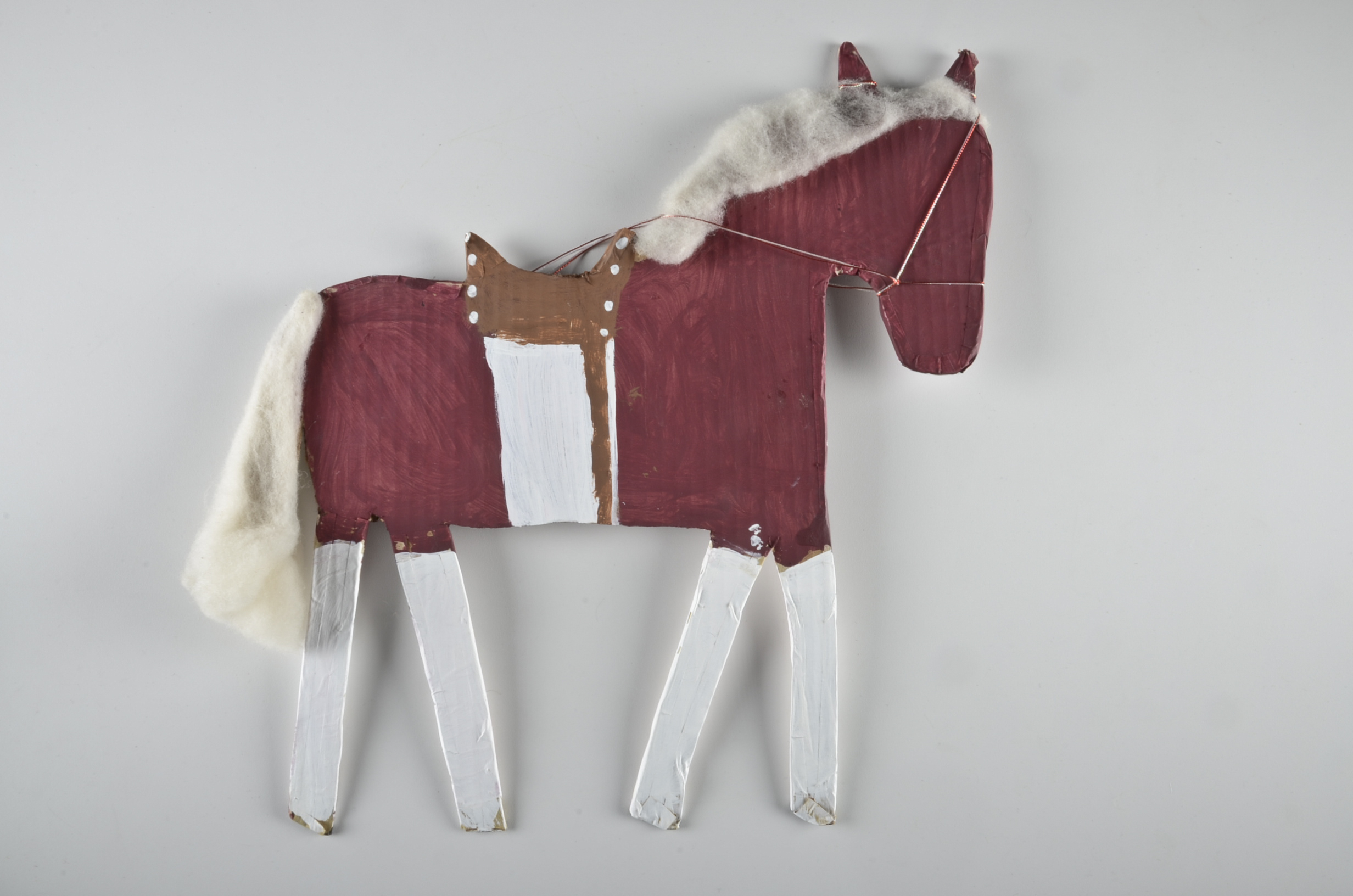 Mamie Deschillie Original Native American Folk Art "Horse with Rider"