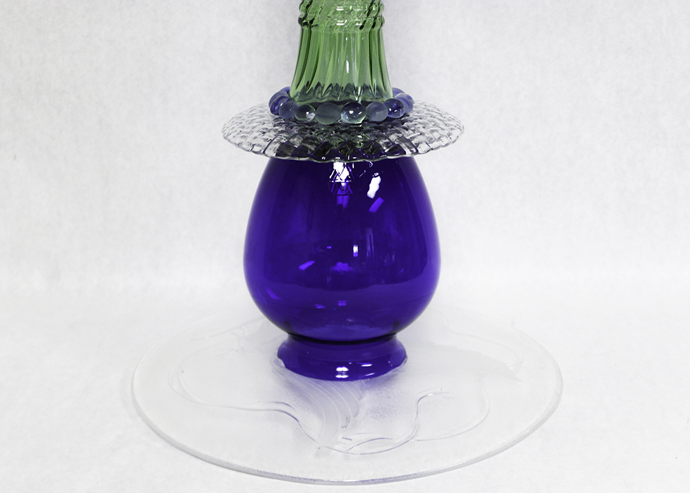 Artisan Made Colorful Glass Accent Table