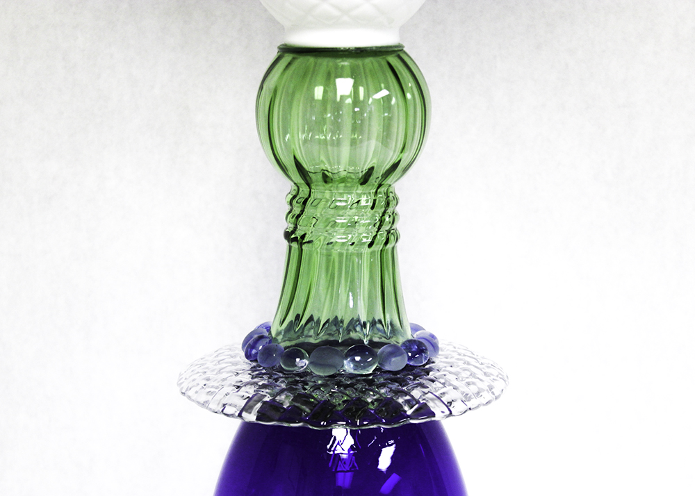 Artisan Made Colorful Glass Accent Table