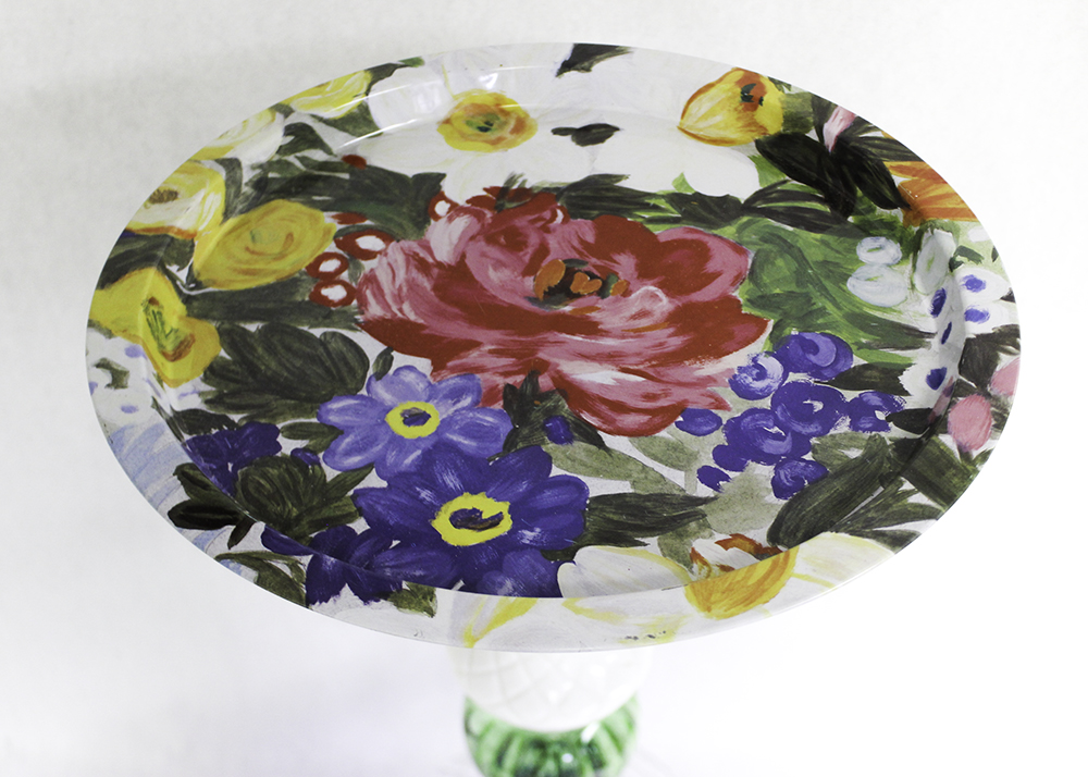 Artisan Made Colorful Glass Accent Table