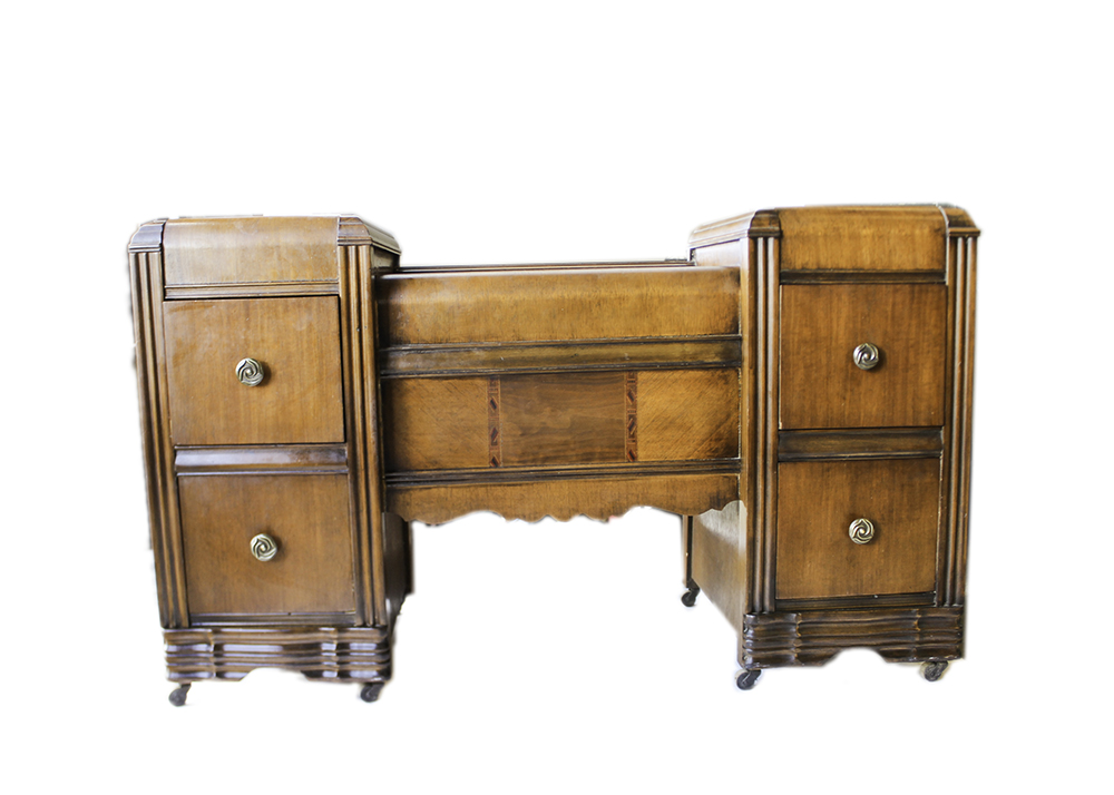 Vintage Art Deco Waterfall Dressing Table with Vanity Mirror