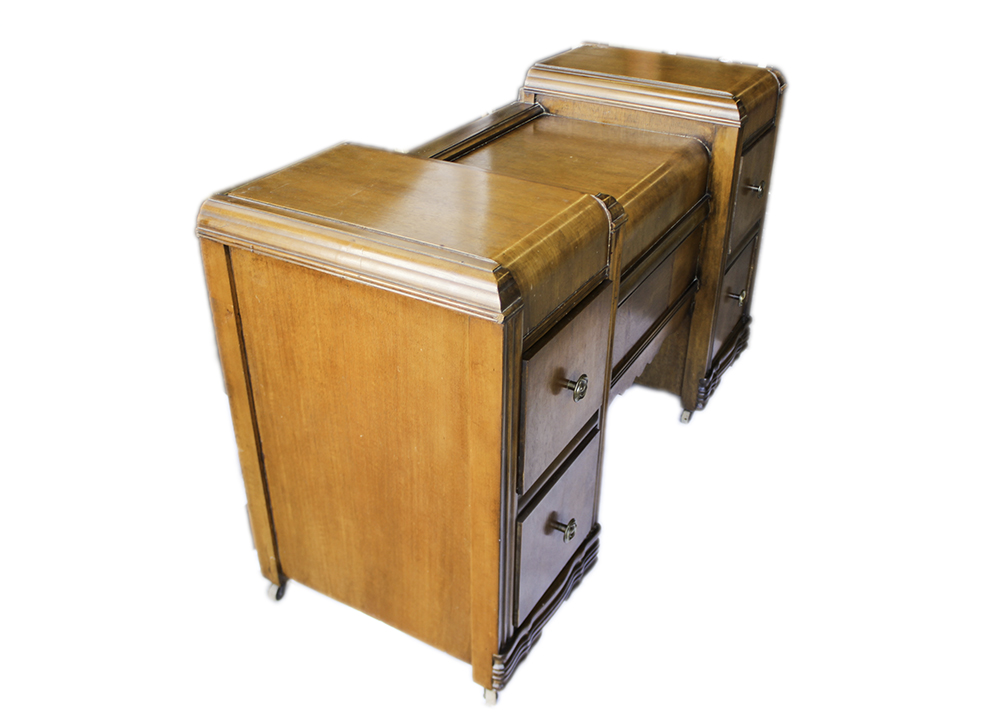 Vintage Art Deco Waterfall Dressing Table with Vanity Mirror