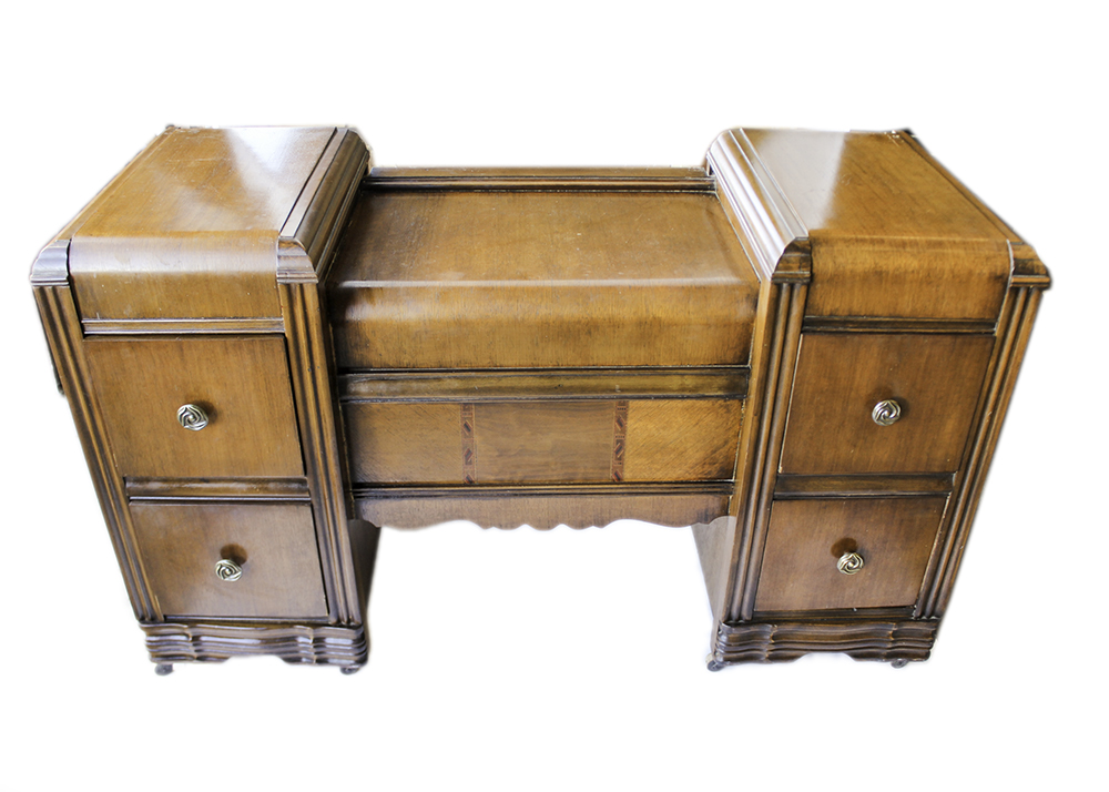 Vintage Art Deco Waterfall Dressing Table with Vanity Mirror