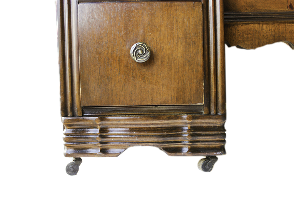 Vintage Art Deco Waterfall Dressing Table with Vanity Mirror