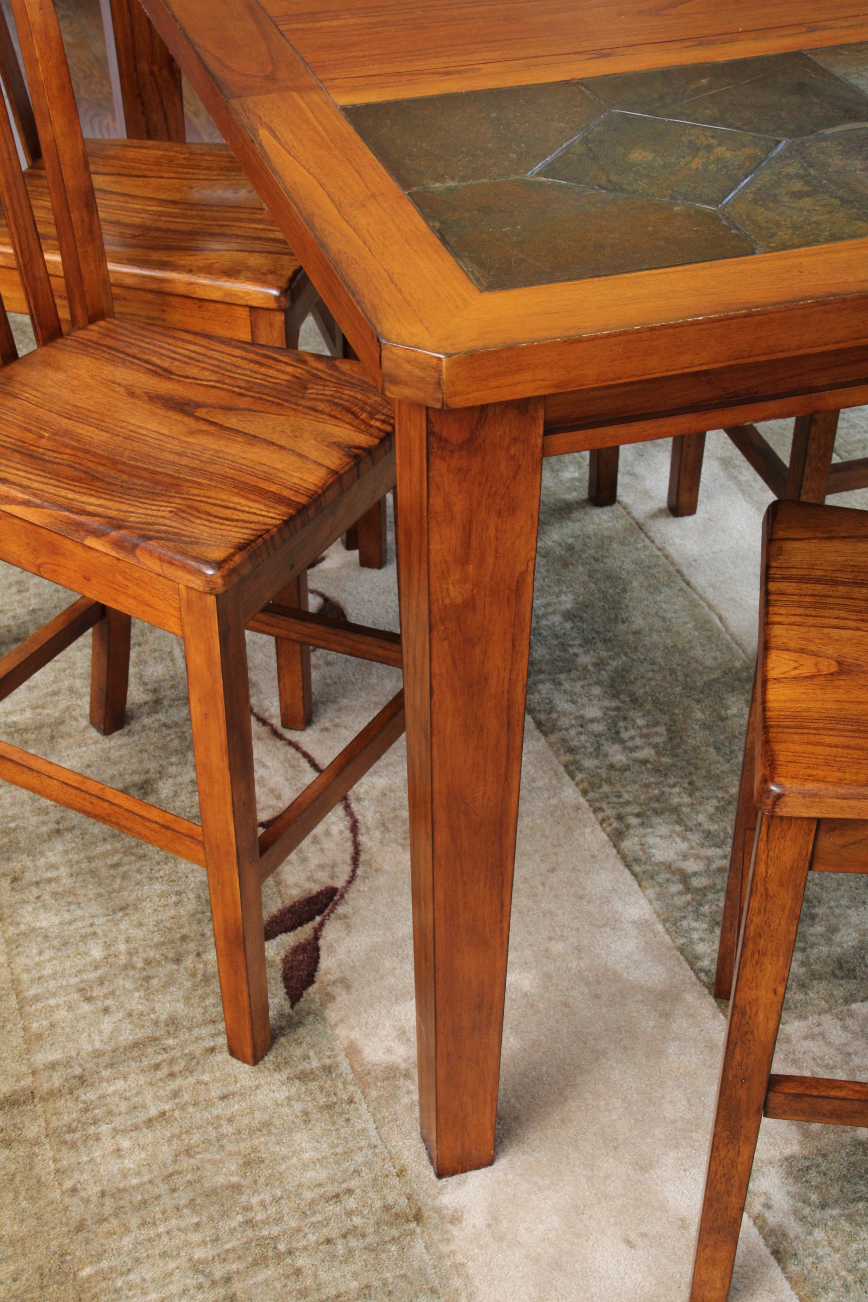 Riverside Slate Top Oak Dining Table and Chairs