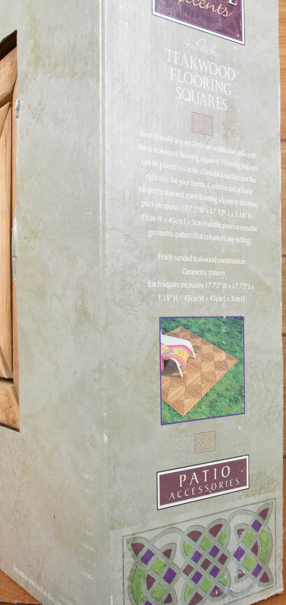 Terrace Accents Four Pack Teakwood Flooring Squares