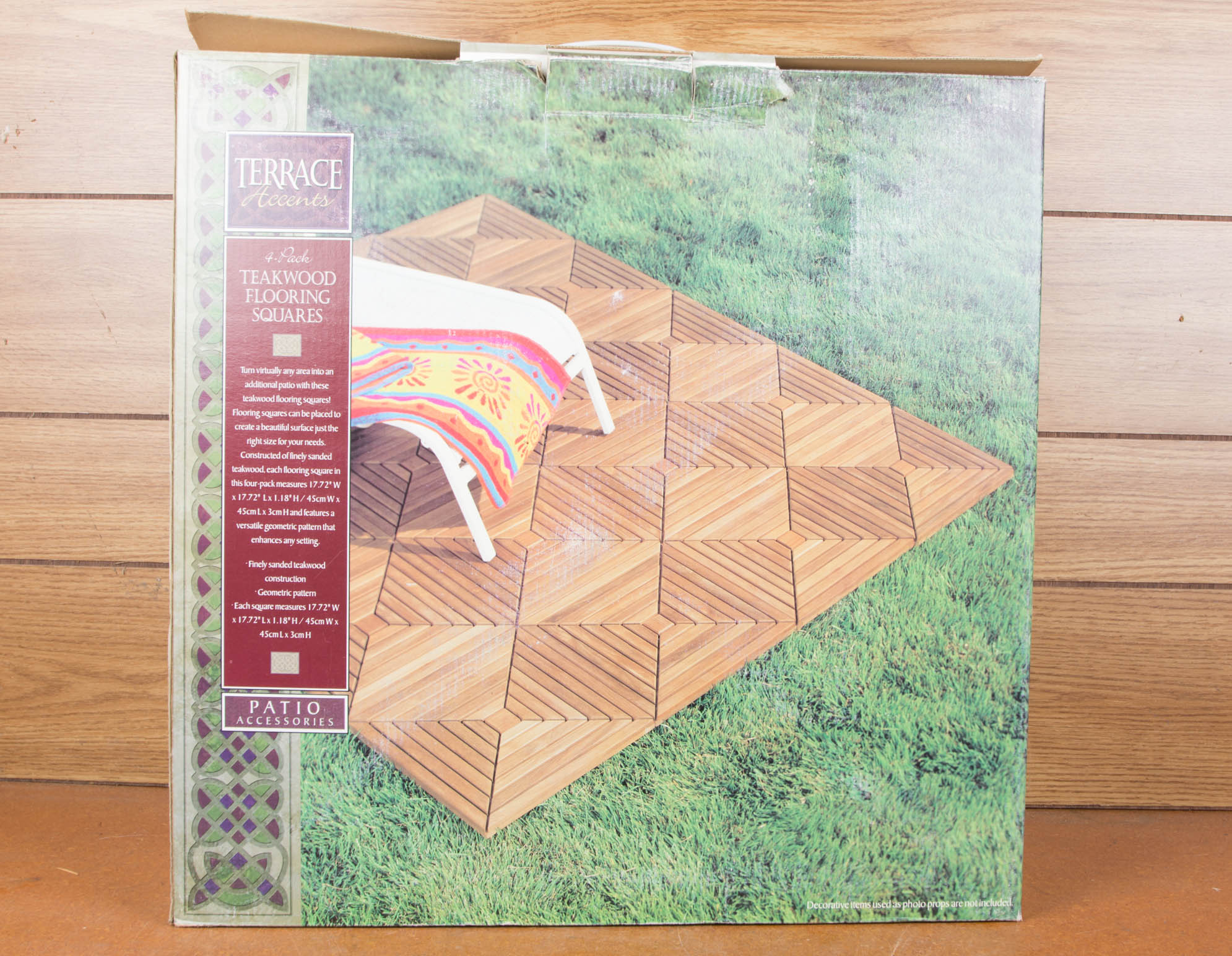 Terrace Accents Four Pack Teakwood Flooring Squares