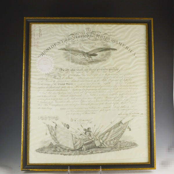 1848 Original Signed President Polk Letter of Appointment For Edward F. Abbott