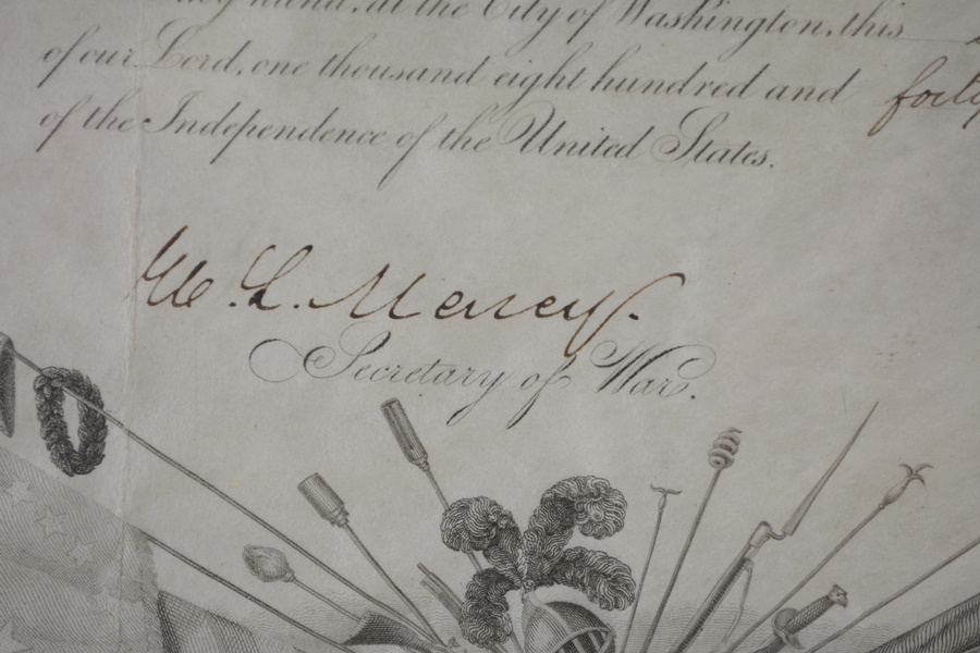 1848 Original Signed President Polk Letter of Appointment For Edward F. Abbott