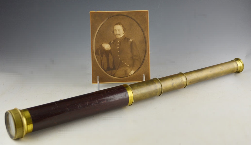 Antique Army Spyglass Of Major Edward F. Abbott