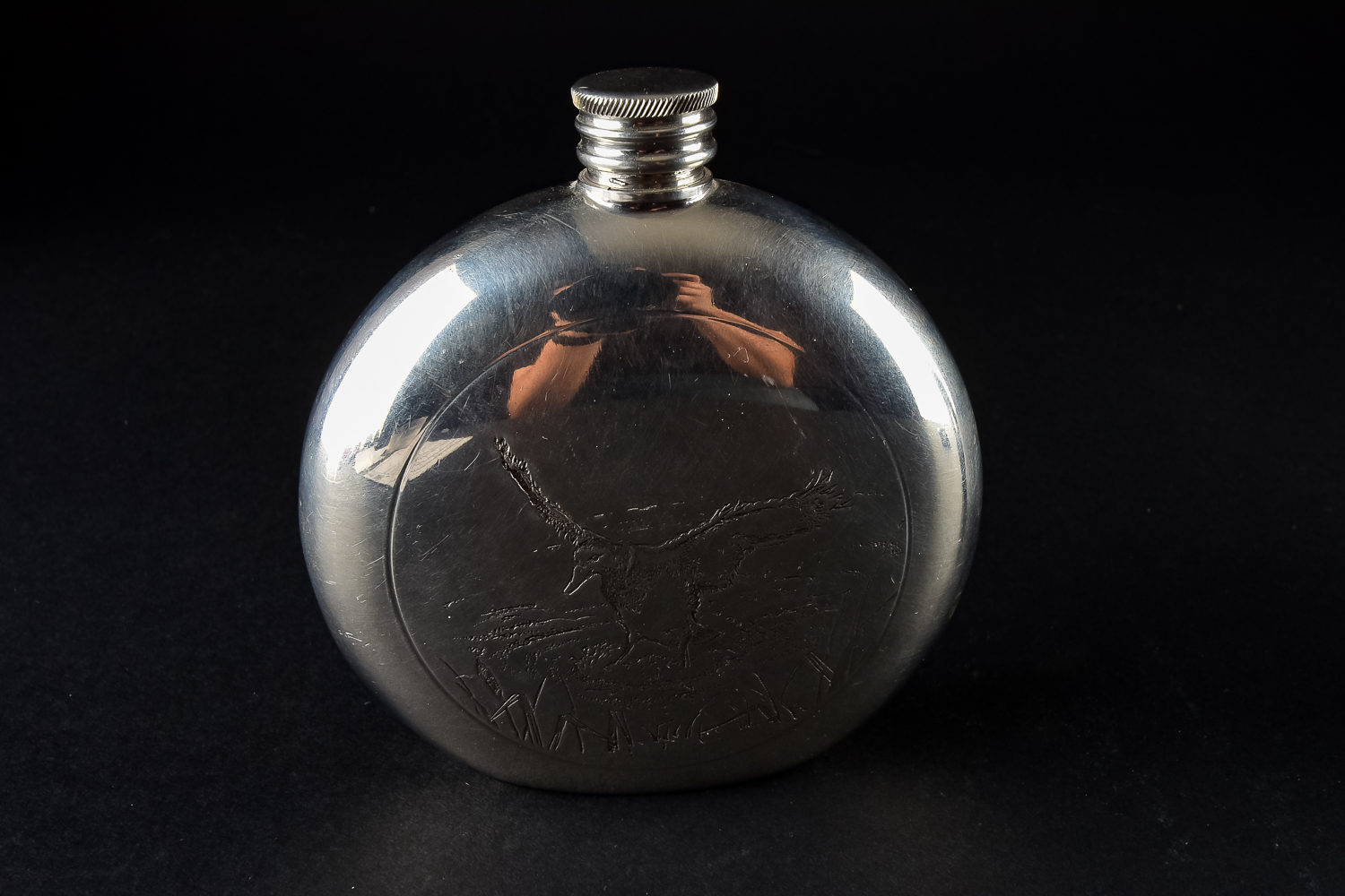 Pair of Flasks with Pewter Coasters