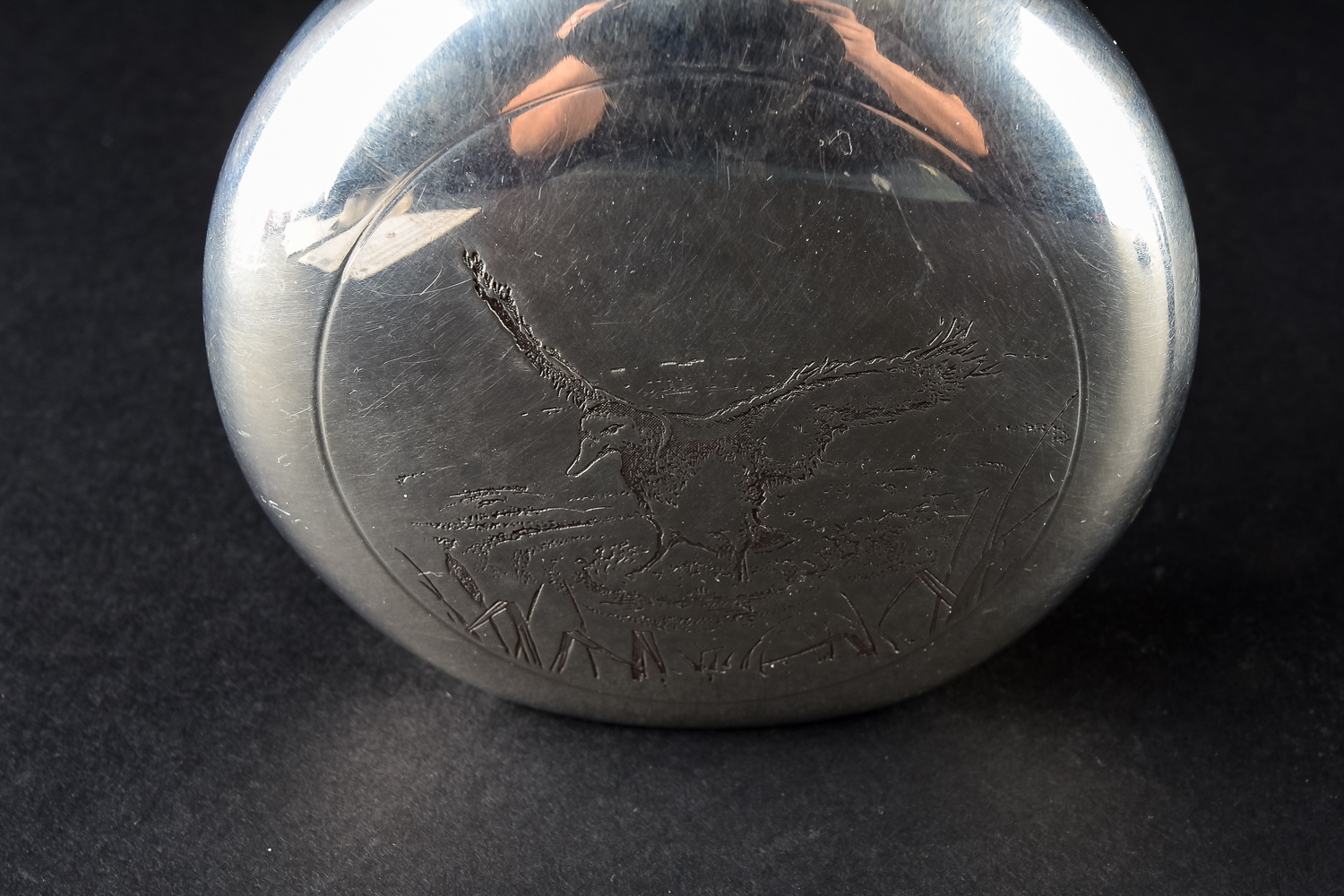 Pair of Flasks with Pewter Coasters