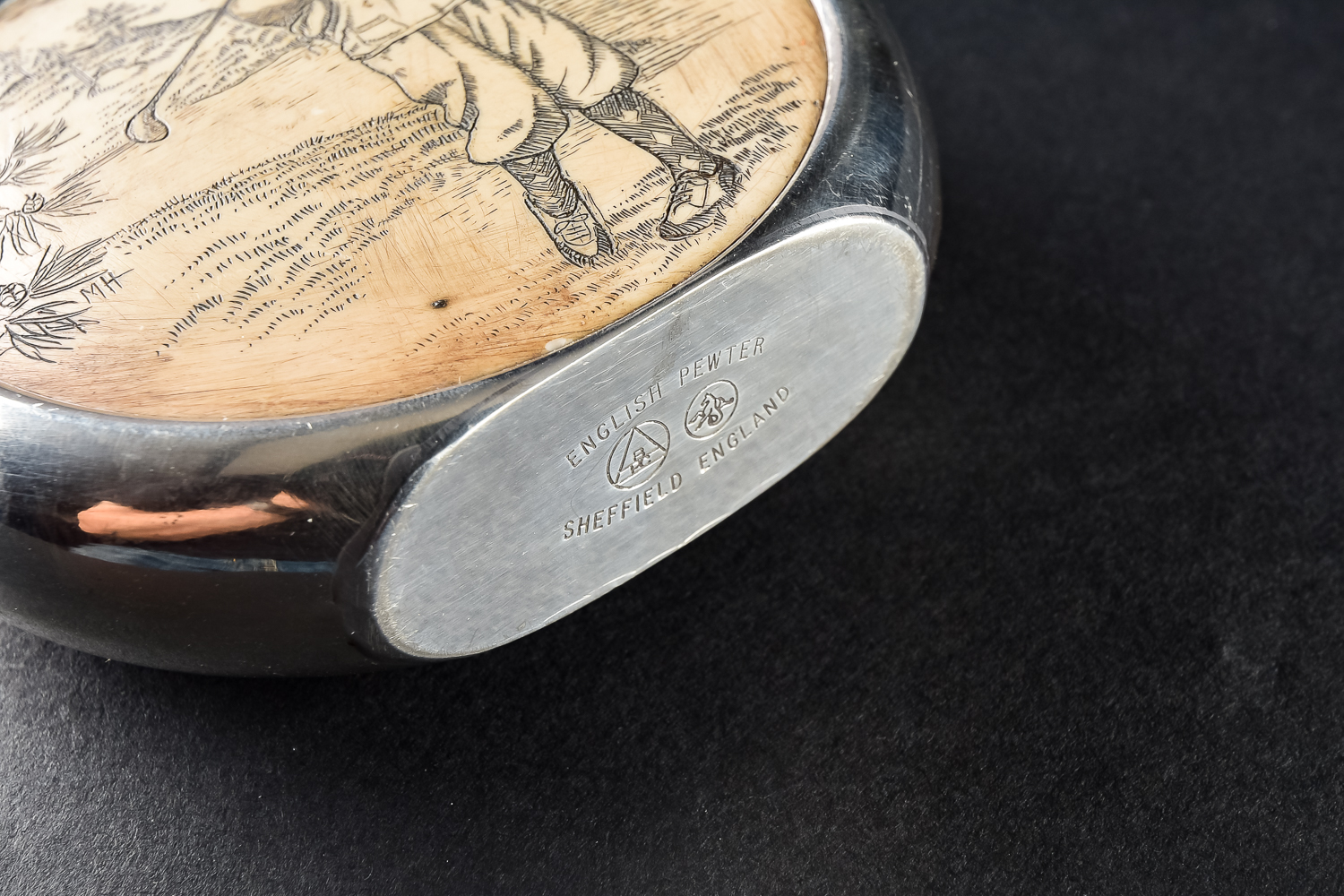 Pair of Flasks with Pewter Coasters