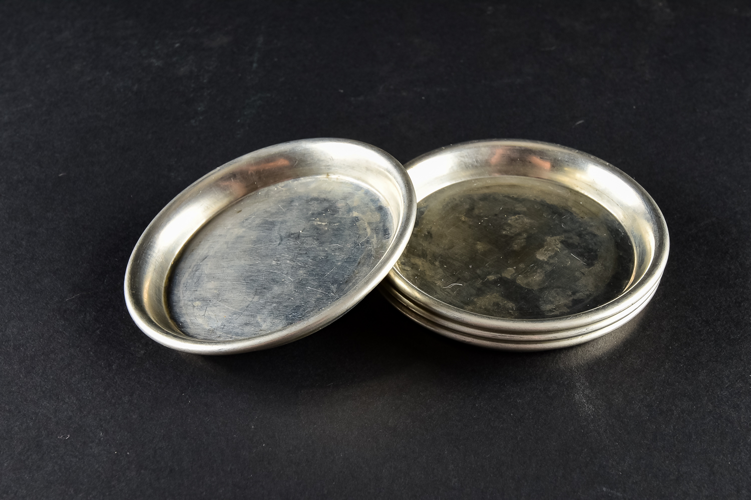 Pair of Flasks with Pewter Coasters