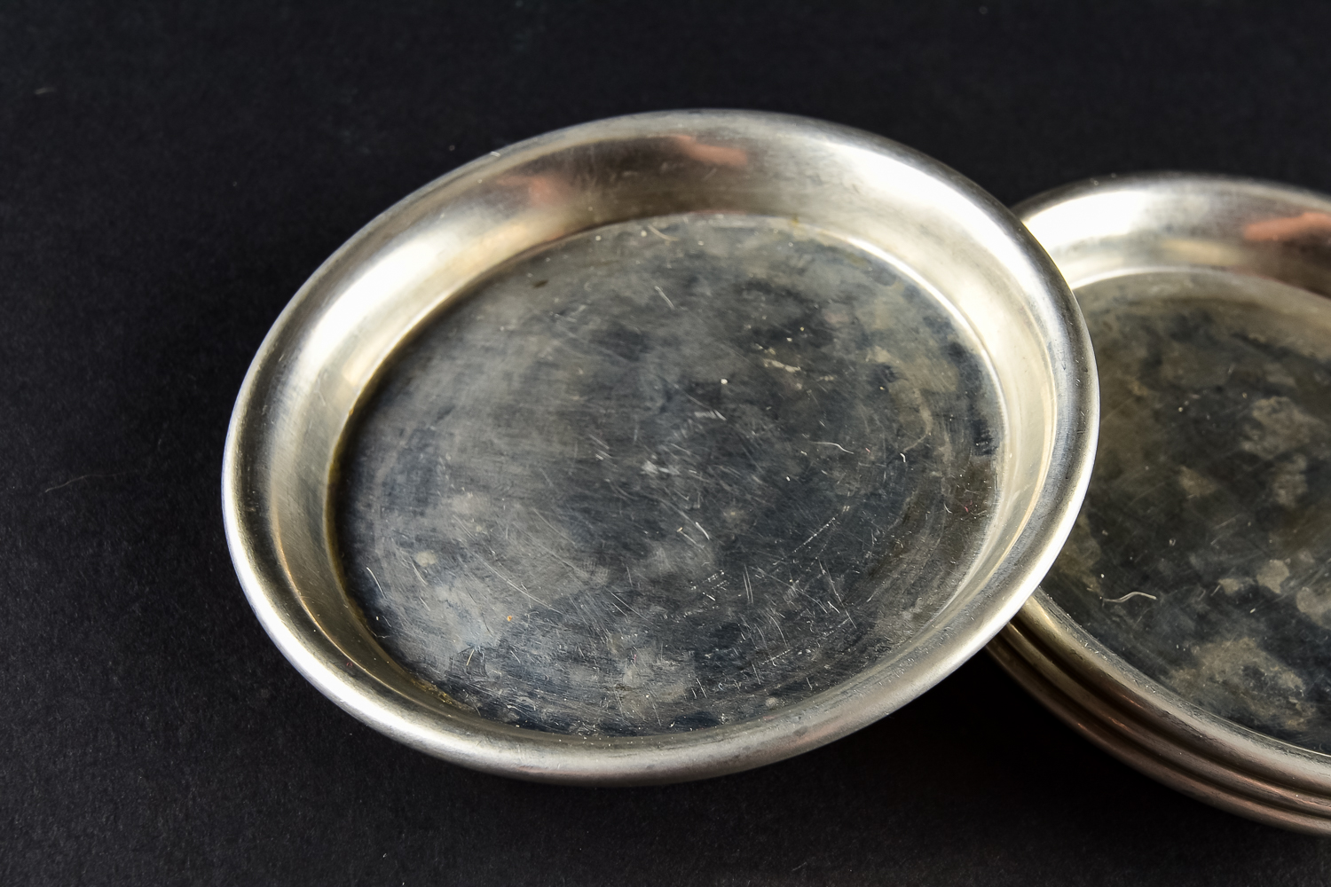 Pair of Flasks with Pewter Coasters