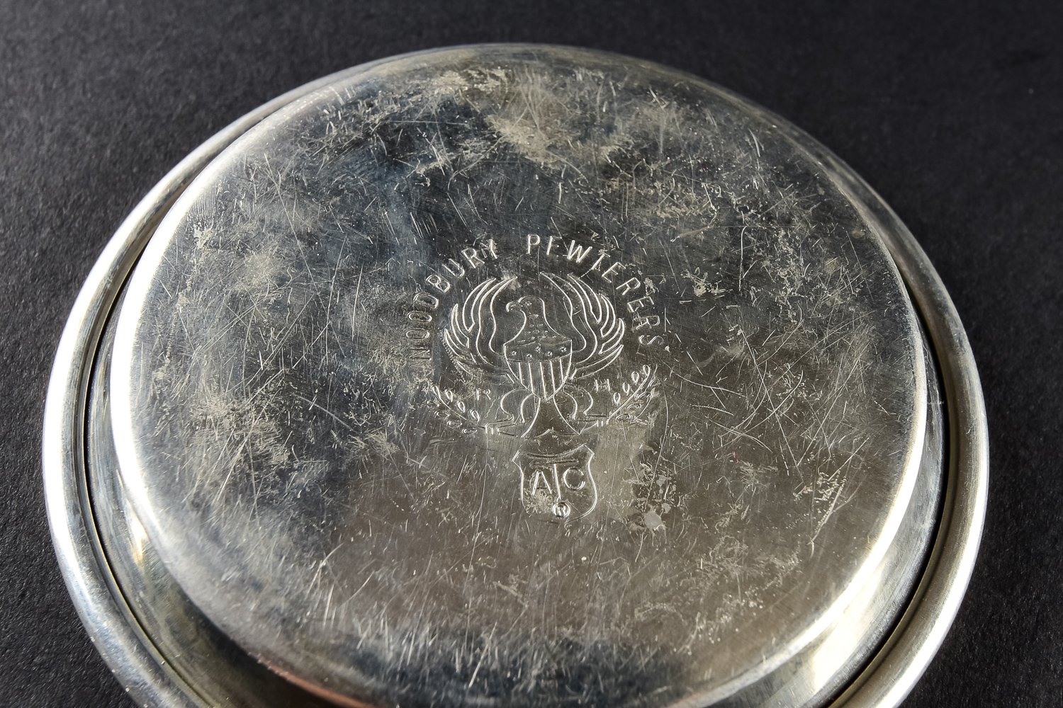 Pair of Flasks with Pewter Coasters