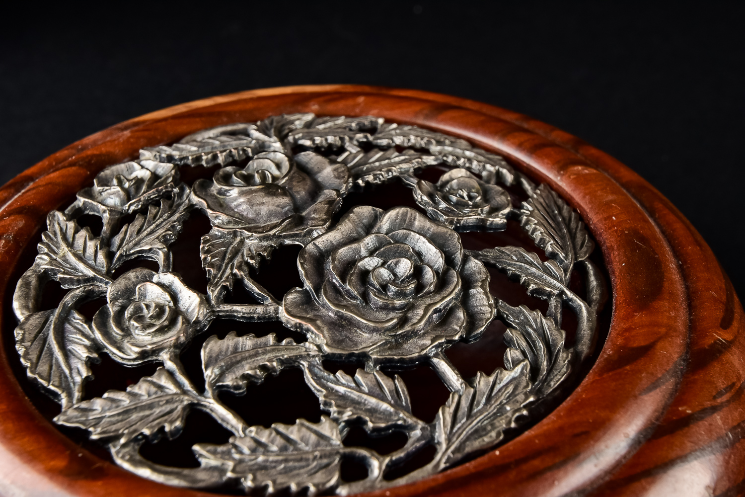 Collection of Wood and Glass Vanity Accessories