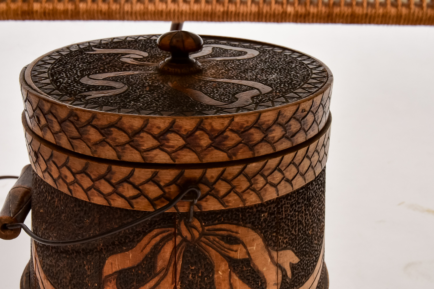 Pyrography Bucket Lamp