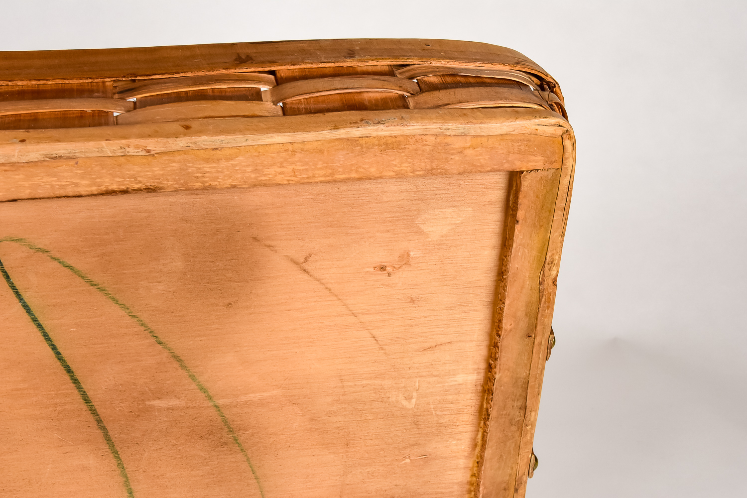 Woven Basket Tray with Patchwork Lining