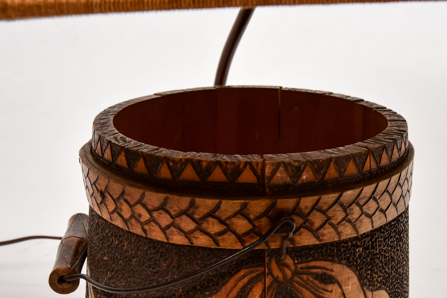 Pyrography Bucket Lamp