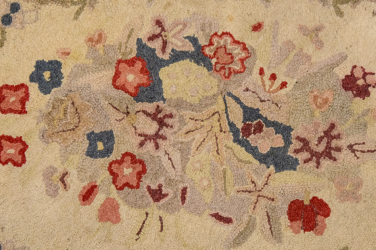 Three Floral Hooked Rugs