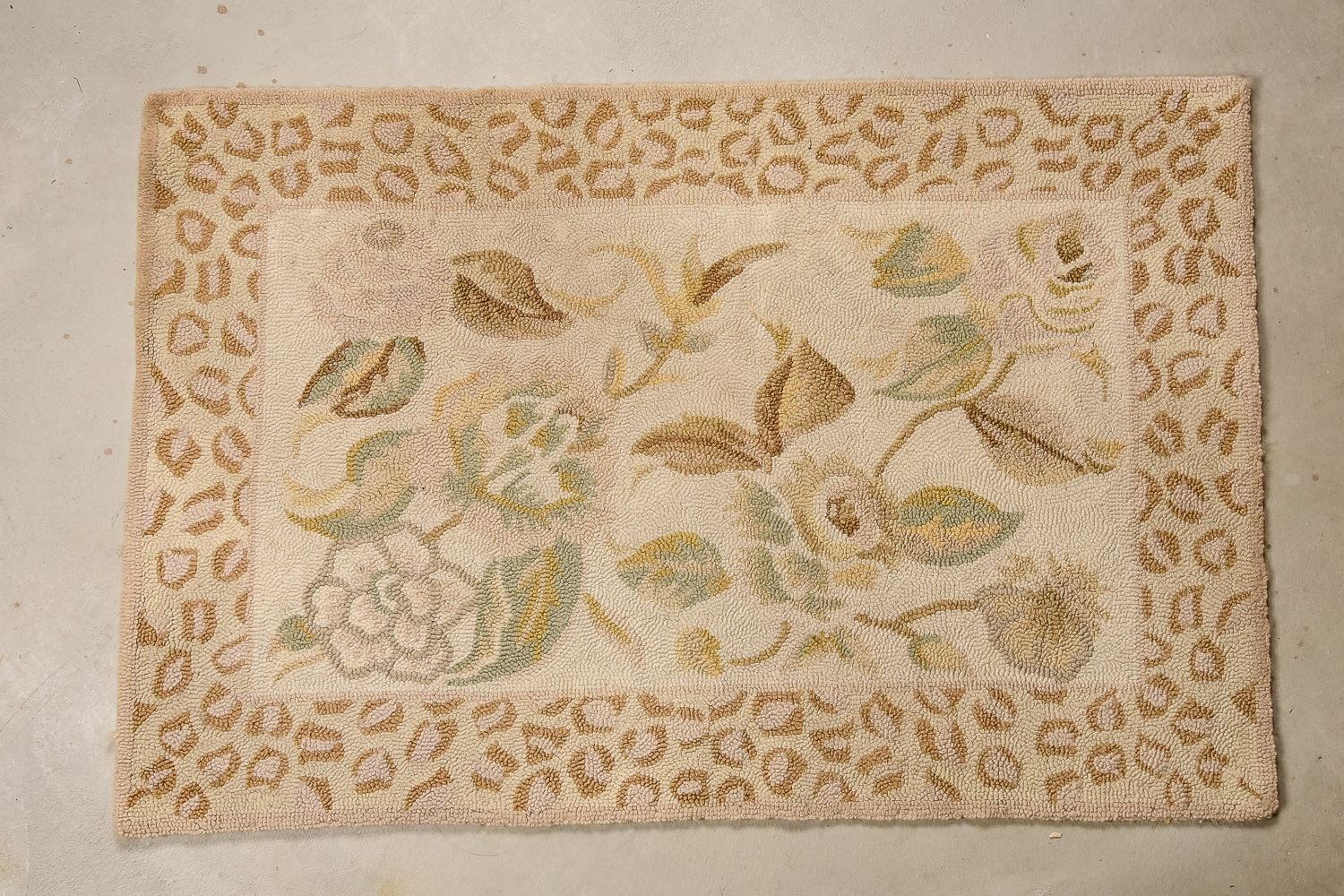 Three Floral Hooked Rugs