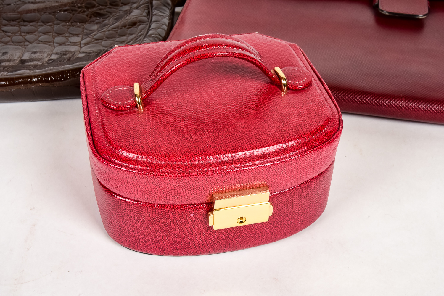 Collection of Designer Leather Purses and Jewelry Case