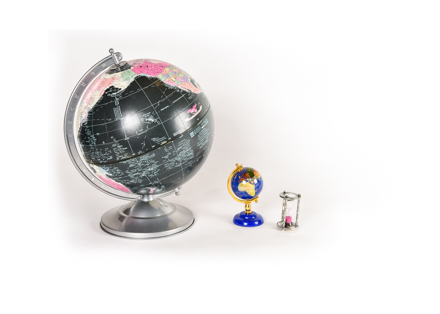 Hour Glass and Globe Set