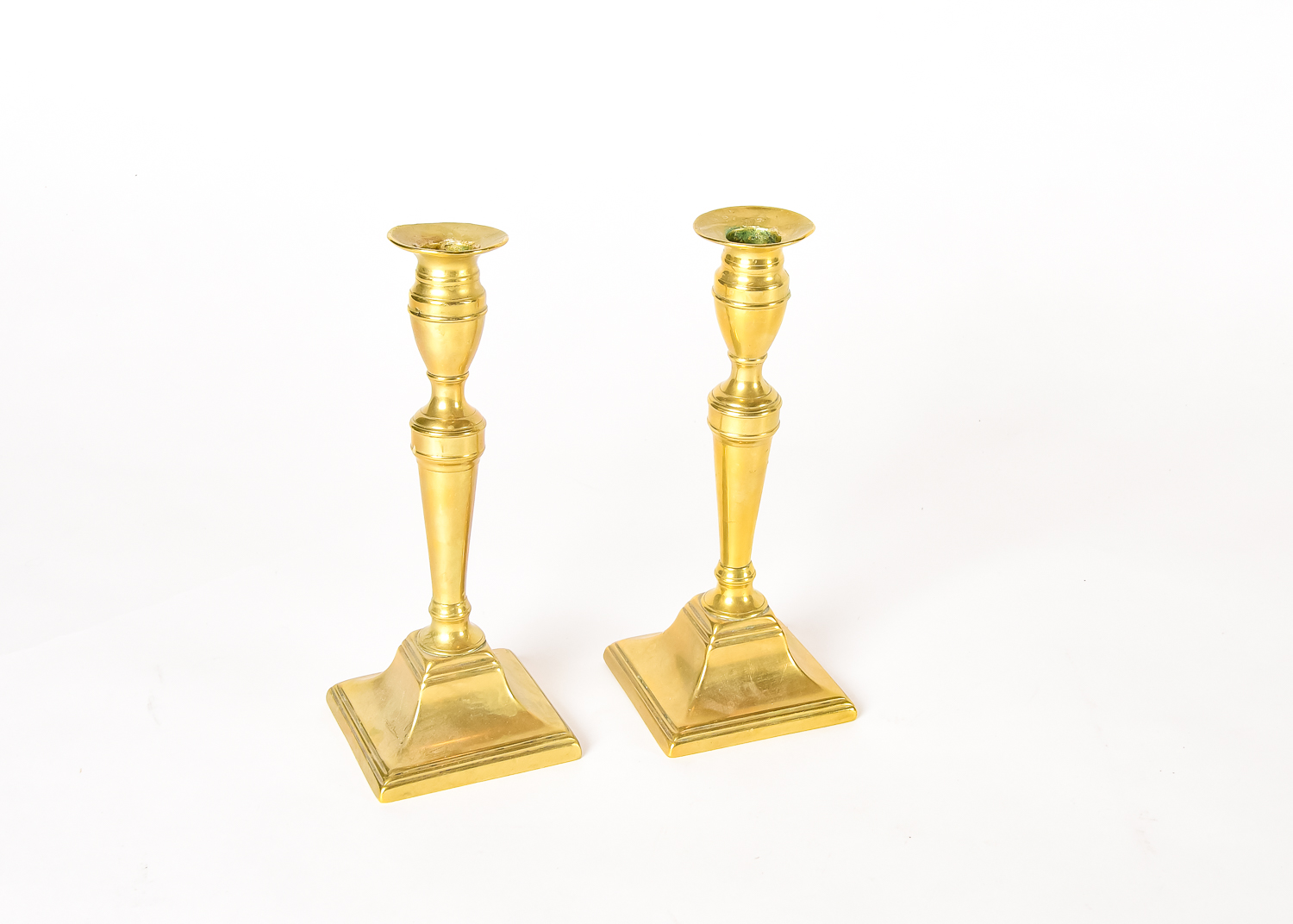 Pair of 18th C. Brass Candlesticks