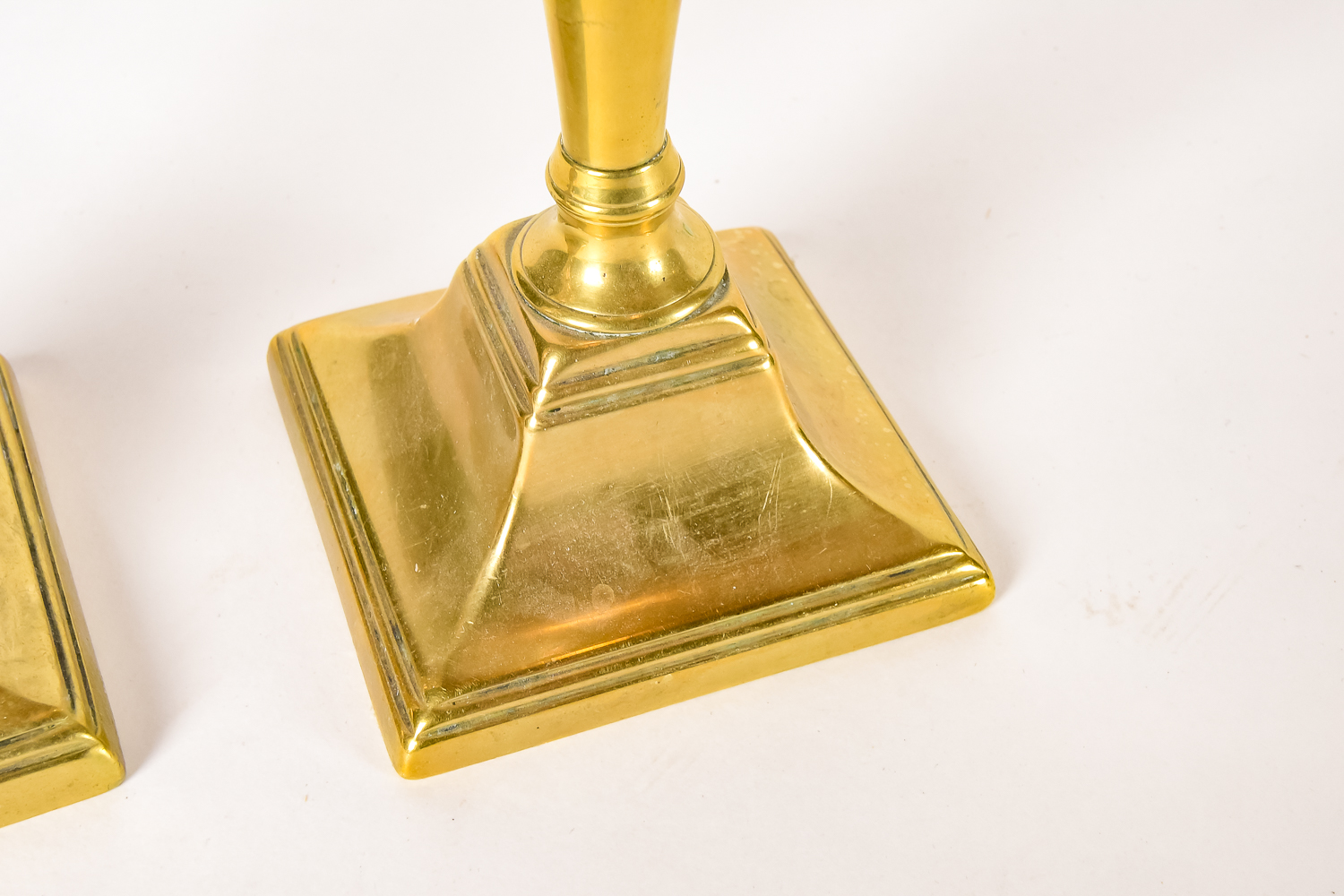 Pair of 18th C. Brass Candlesticks