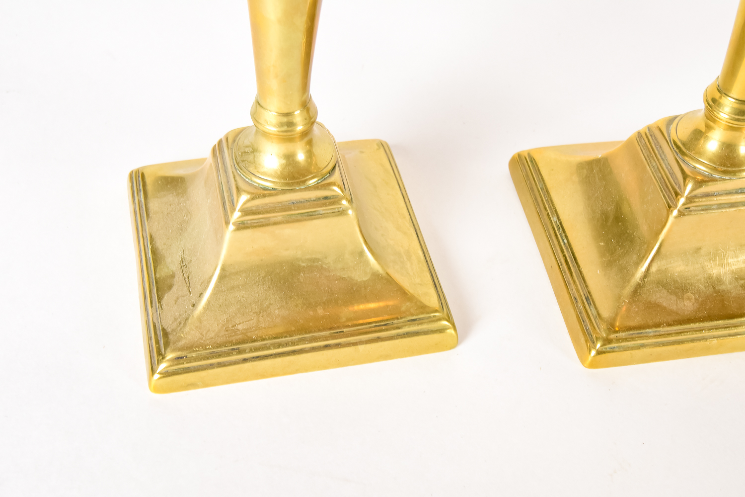 Pair of 18th C. Brass Candlesticks