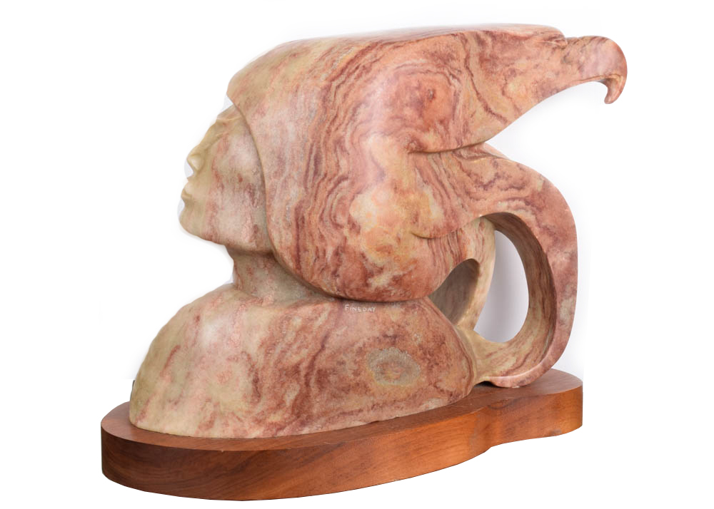 Lorne Fineday Alabaster Sculpture "Eagle Vision"