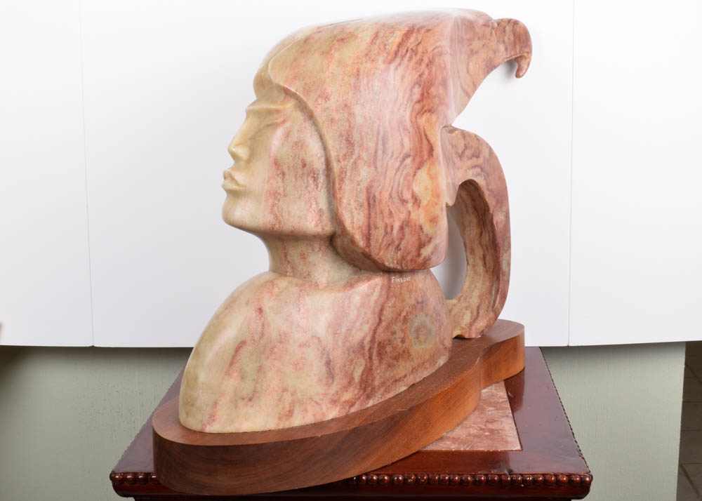 Lorne Fineday Alabaster Sculpture "Eagle Vision"