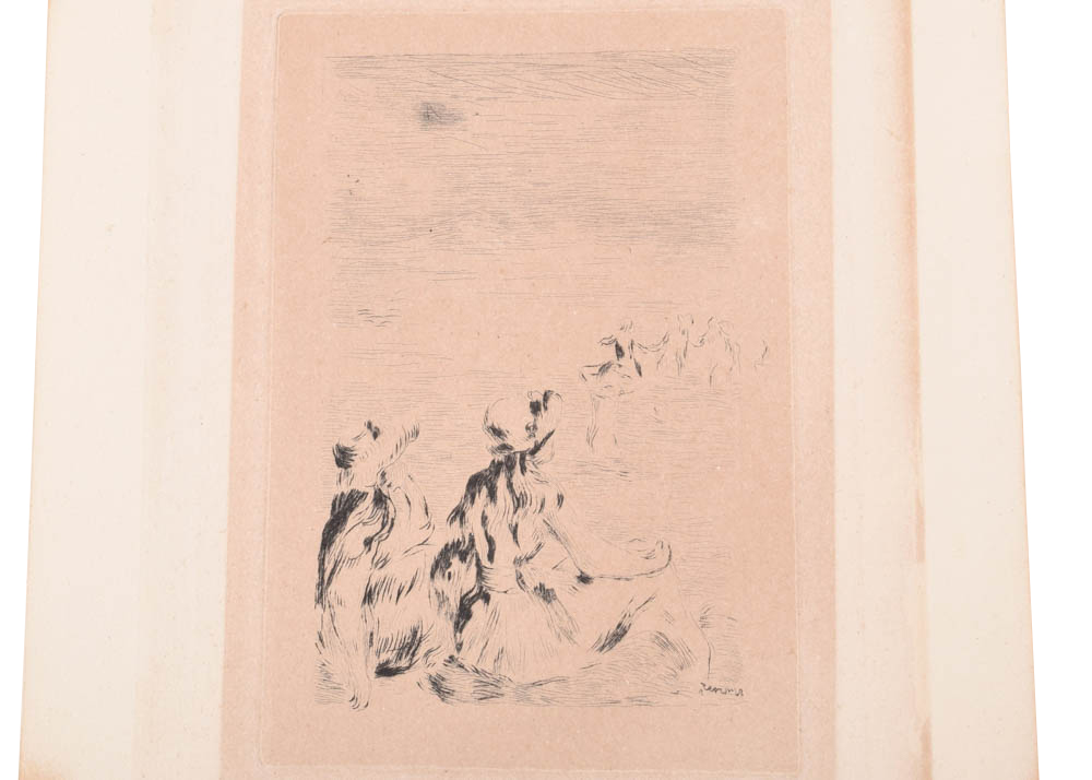 Original Pierre-Auguste Renoir Etching "Sur la plage, à Berneval"