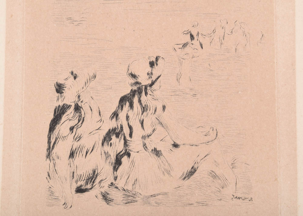 Original Pierre-Auguste Renoir Etching "Sur la plage, à Berneval"