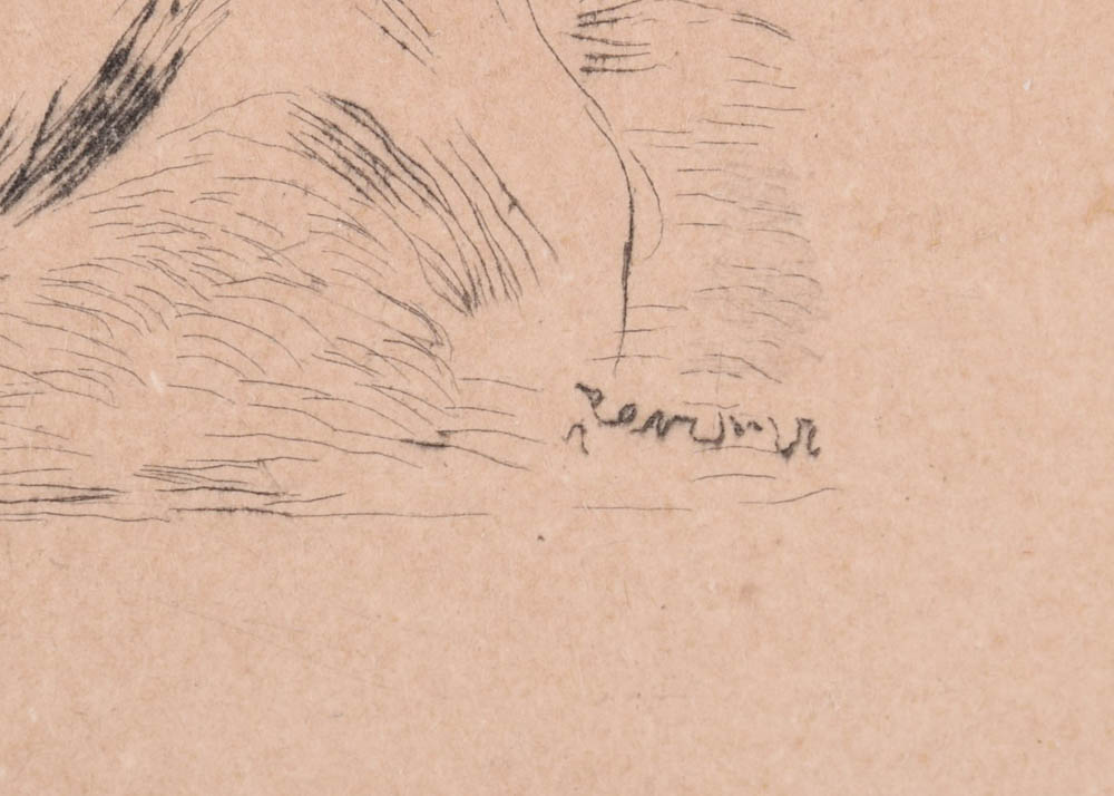 Original Pierre-Auguste Renoir Etching "Sur la plage, à Berneval"